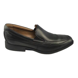Clarks Mens 11.5 Tilden Free Slip On Black Leather Formalwear Dressy Dress Shoes